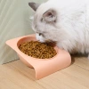 Original tilted wall-mounted pet bowl, creative neck guard dog bowl, anti-tipping, fixed on the skirting board cat bowl Specification image
